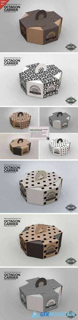 Octagon Box Carrier Packaging Mockup 1018302