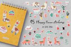 Happy Llama Stickers