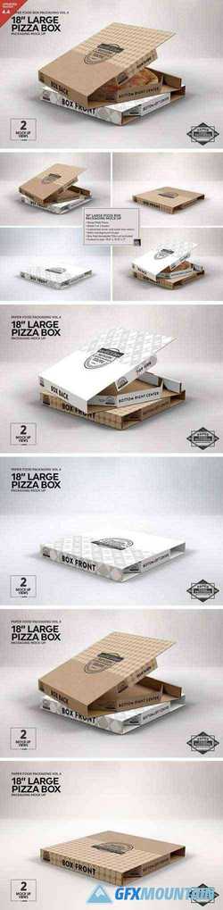 Large 18 Pizza Box Packaging Mockup 2478149