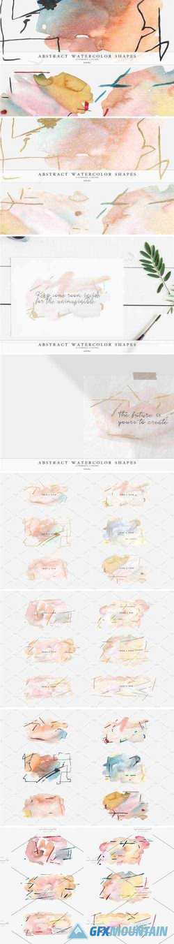 ABSTRACT WATERCOLOR GOLD SHAPES - 4060043