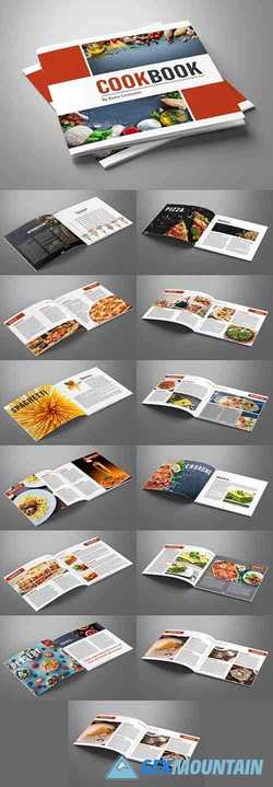 Cooking Book Layout with Red Accents