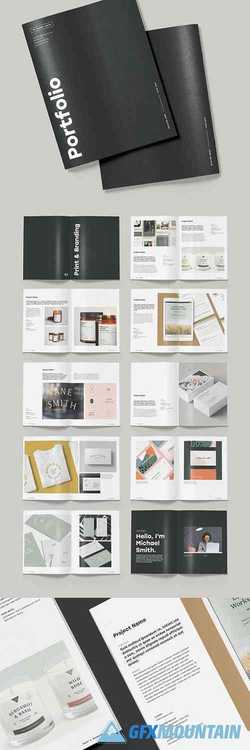 Minimalist Portfolio Brochure Layout with Bold Typography
