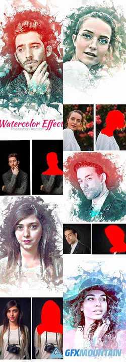 Watercolor Effect Photoshop Action 24740269