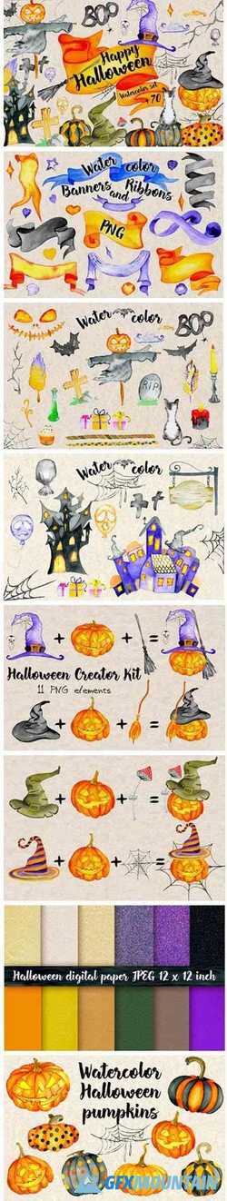 Happy Halloween Watercolor Set 1782043