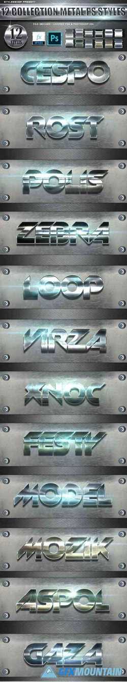 12 Collection Metal Photoshop Text Styles 24727151