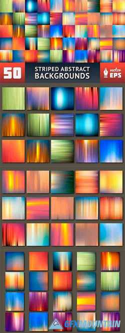 Striped Abstract Backgrounds Set Vector Bundle