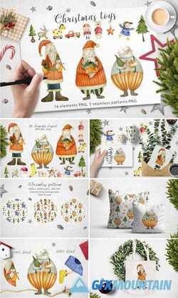 WATERCOLOR CHRISTMAS TOYS - 4064793