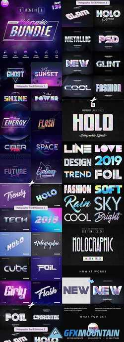 Holographic Text Effects Bundle - 25047134