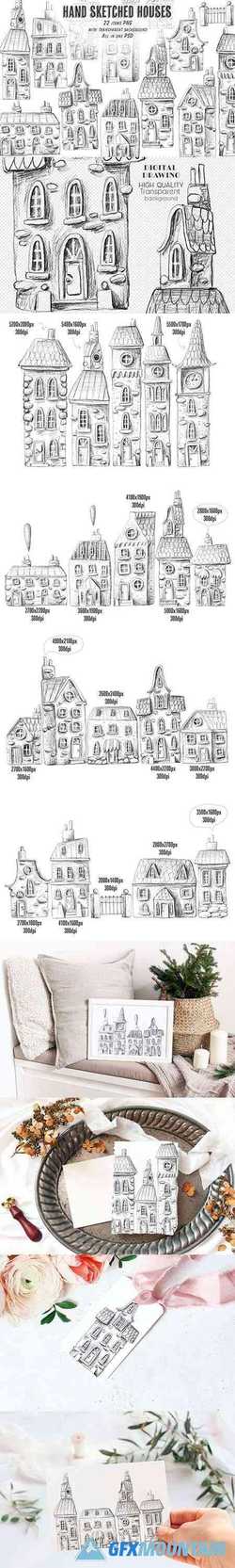 HOUSE SKETCH CLIPART COLLECTION - 2555769