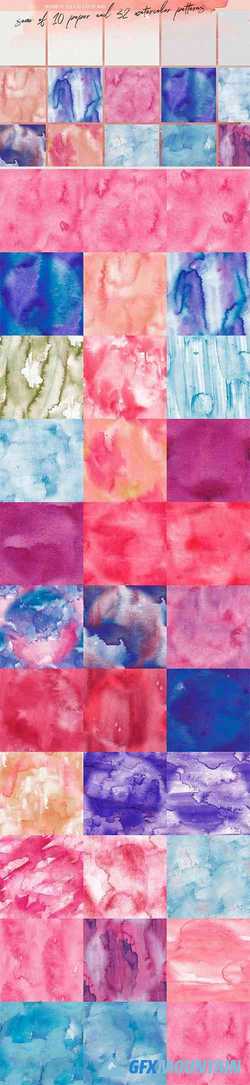 32 Watercolor & Paper Patterns