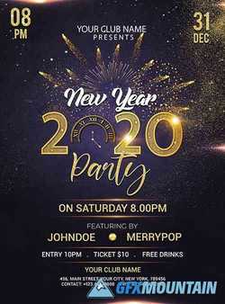 NEW YEAR 2020 PARTY FLYER PSD TEMPLATE