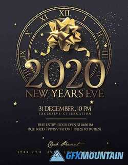 New year's eve invitation flyer design