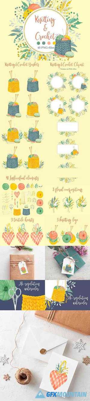Watercolor Knitting and Crochet - 4319048