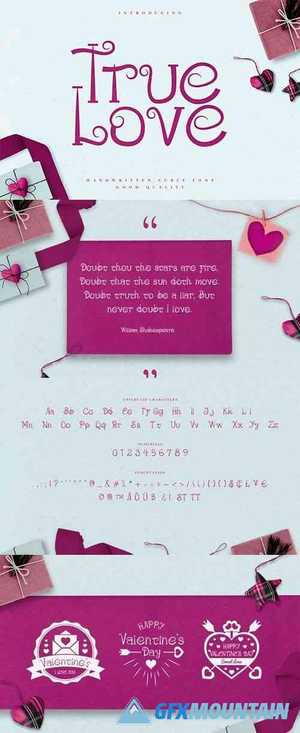 True Love - Curly Valentine Font