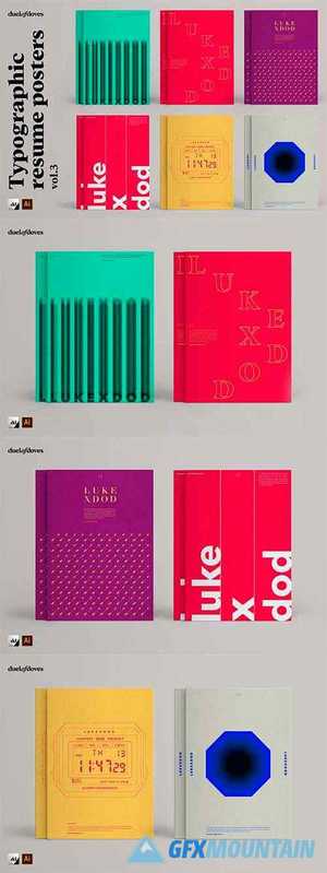 Typographic resume posters - vol. 3