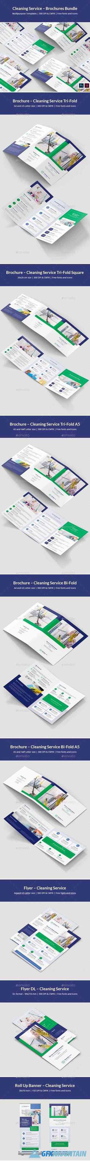 Cleaning Service – Brochures Bundle Print Templates 8 in 1 25675641