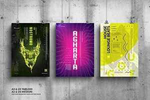 Party Music Events Big Posters Design Bundle