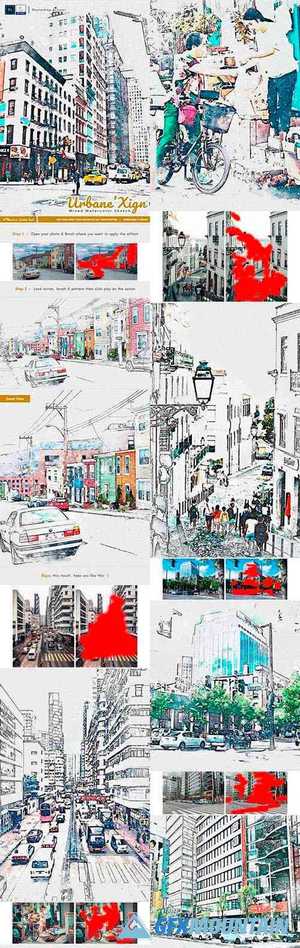UrbaneXign - Mixed Watercolor Sketch 25571750