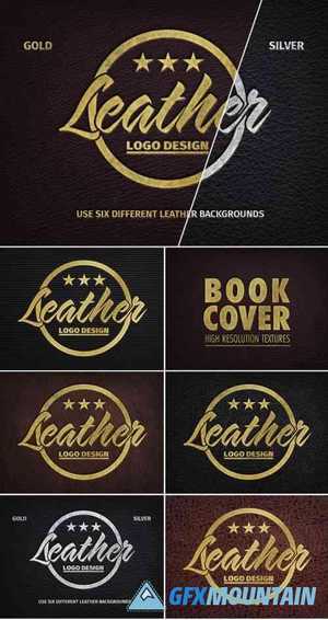 Gold and Silver Embossed Leather Texture Mockup 324926373