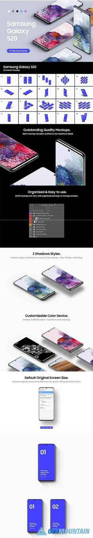 Samsung Galaxy S20 - 20 Mockups