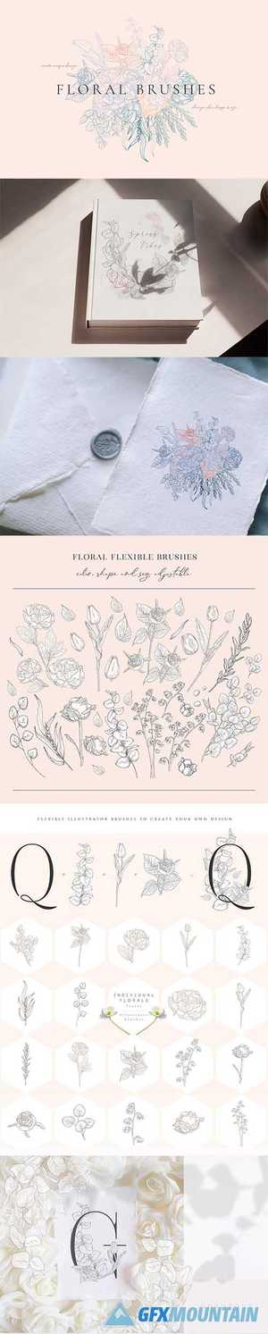 Floral Flexible Illustrator Brushes