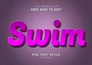Swim modern 3d text effect