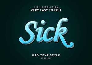 Sick 3d modern text effect