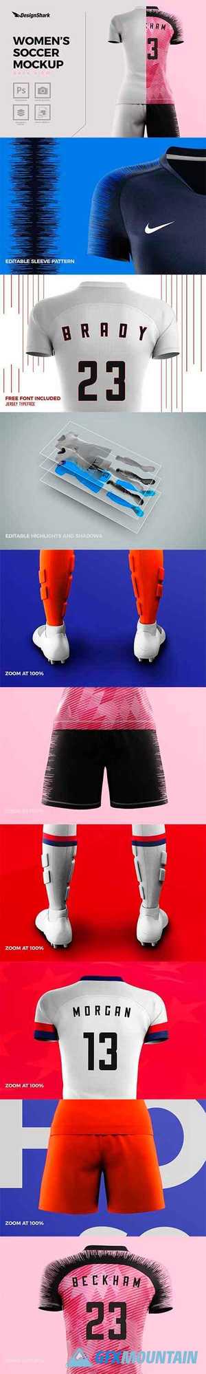 Women's Soccer Kit Mockup - Back 4584744