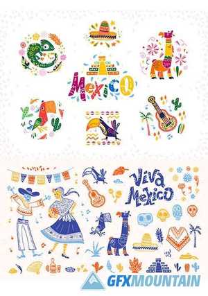 Hand-Drawn Decorative Mexican Elements