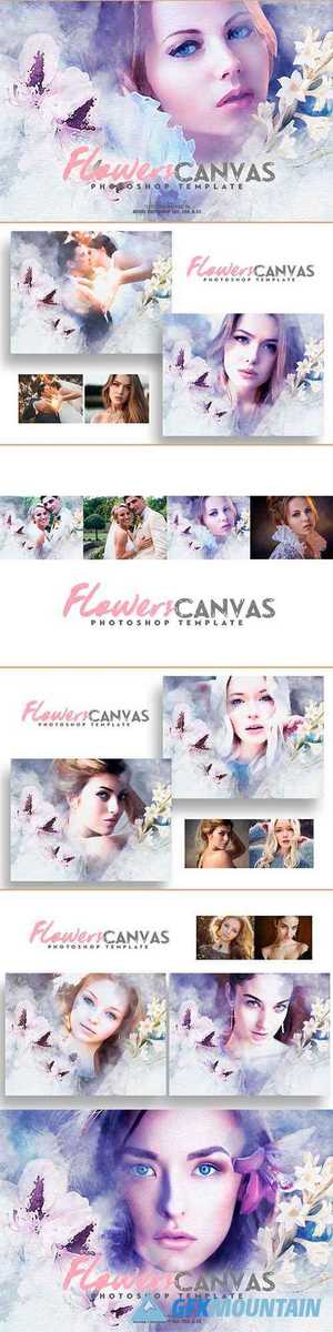 Flowers Canvas Photo Template 4604381