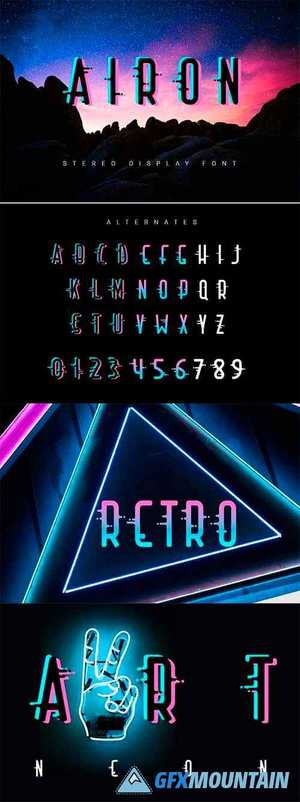Airon stereo effect font 