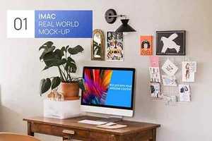 iMac 27 Bright Interior Real World Mock-up