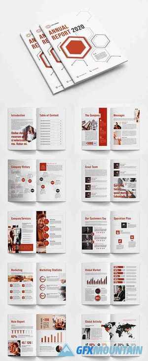 Annual Report Layout with Red Accents 334809753