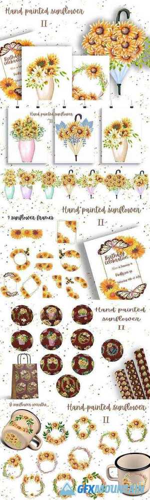 Hand painted sunflower collection II