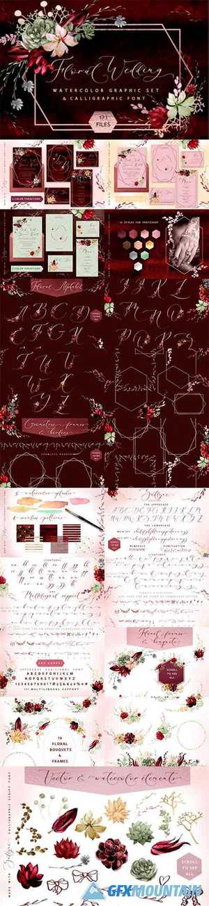 Rustic Floral Graphic & Font 4027160