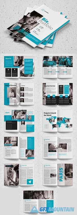 Business Portfolio Layout with Teal Accents 339226287