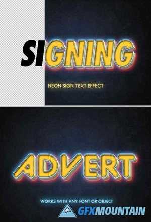 3D Neon Text Effect Mockup 315694977
