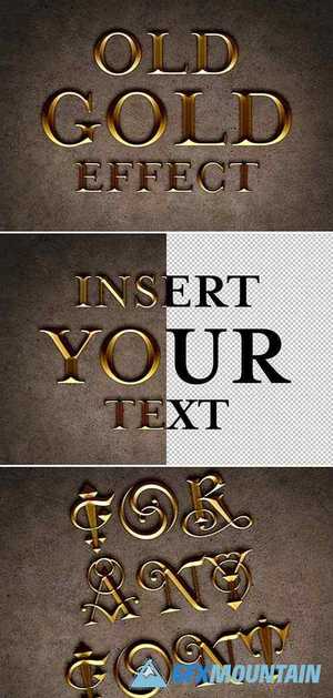 Old Gold Text Effect Mockup 315396286