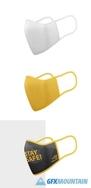 Face Mask Mockup Side View 350251326