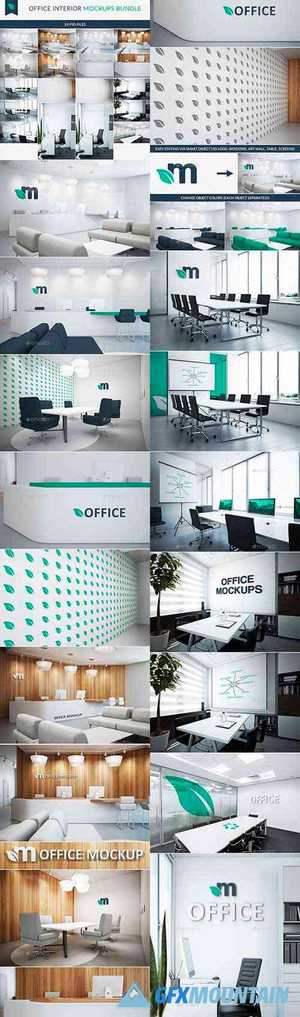 Office Interior Branding Mockups Bundle 21511886