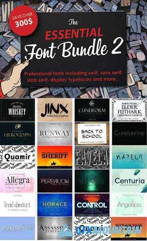 The Essential Font Bundle 2 - 22 Premium Fonts