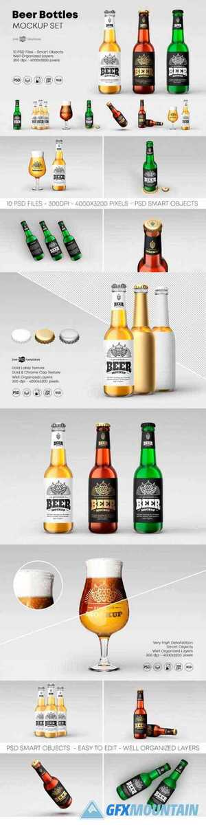 Beer Bottle Mockup Set 4615774