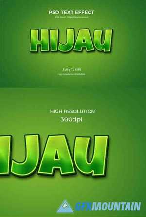 Hijau - Green 3D Game Logo Text Effect 26999605