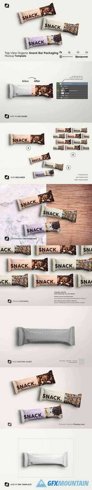 Organic Snack Bar Packaging Mockup