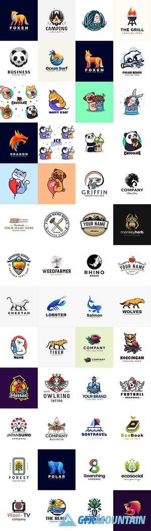 Brand name company animals logos business corporate design
