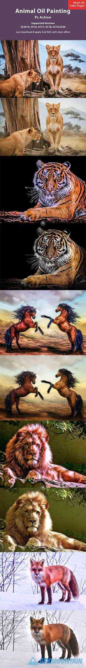 Animal Oil Painting Photoshop Action 26608753
