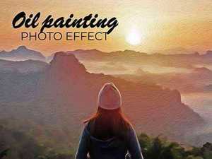 Oil Painting Photo Effect Mockup 366365188