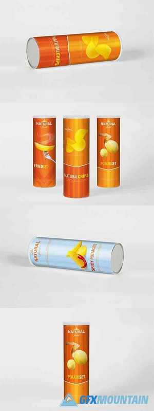 Cylindrical Chips Brand Mock Up