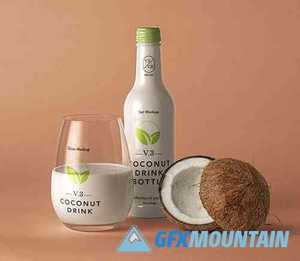 Coconut Drink Bottle Mockup