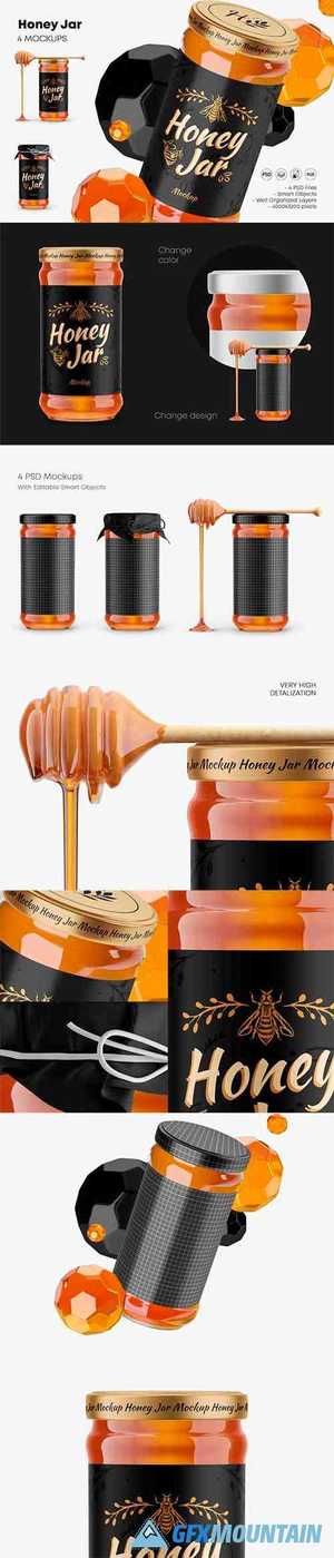 Honey Glass Jar Mockup Set